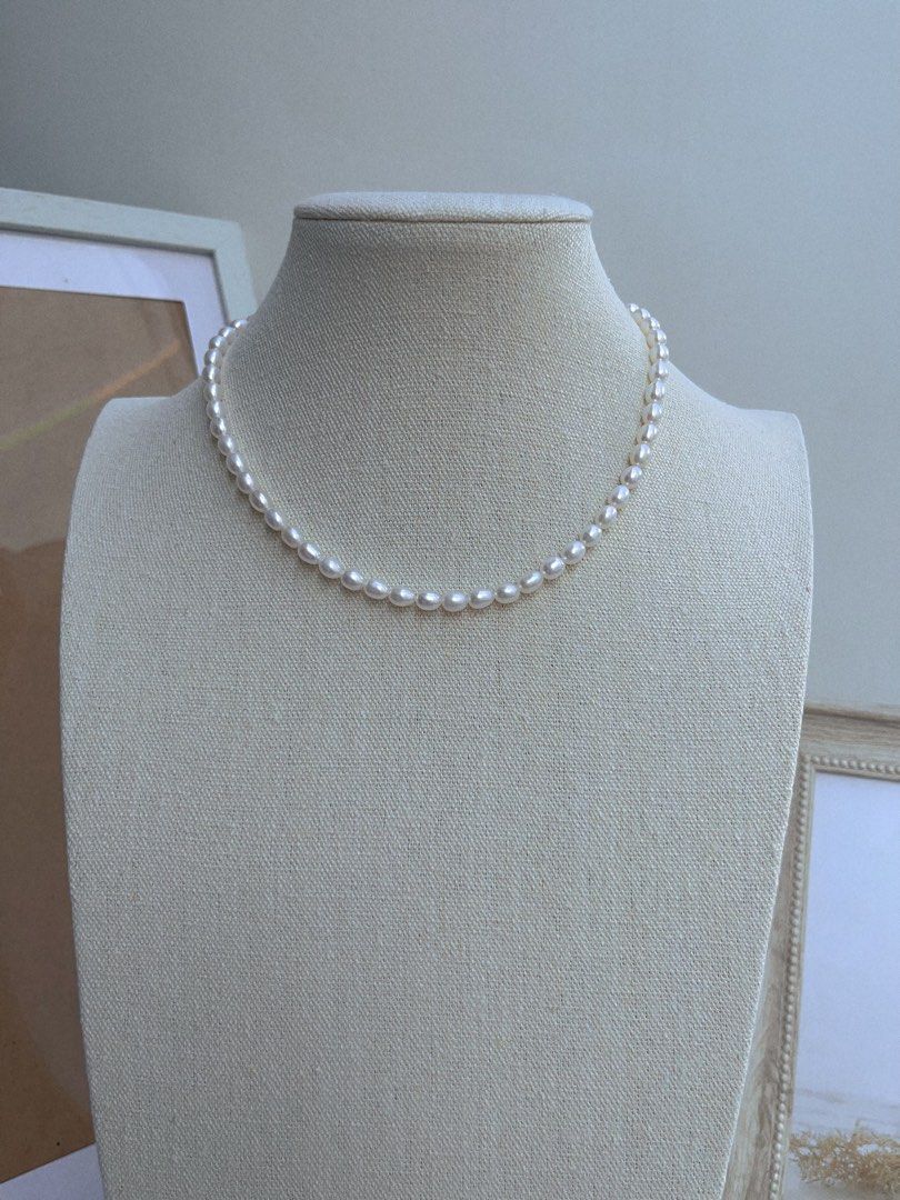 #PN657 Freshwater Pearl Necklace | Double Layered | Rice Pearl| Can Wear Separately | Multiple Wear| Lustrous | Natural Flaws| “8” Shaped Clasp