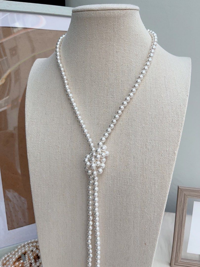 #PN661 Swarovski Artificial Pearl Necklace | Super Long 118cm Sweater Necklace | Multiple Way of Wearing | Open Ending