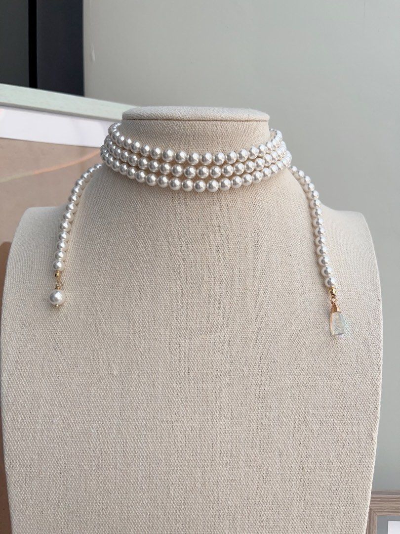 #PN661 Swarovski Artificial Pearl Necklace | Super Long 118cm Sweater Necklace | Multiple Way of Wearing | Open Ending