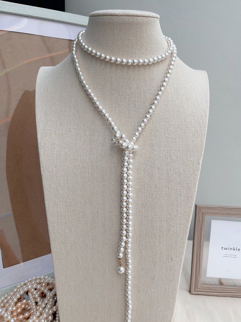 #PN661 Swarovski Artificial Pearl Necklace | Super Long 118cm Sweater Necklace | Multiple Way of Wearing | Open Ending