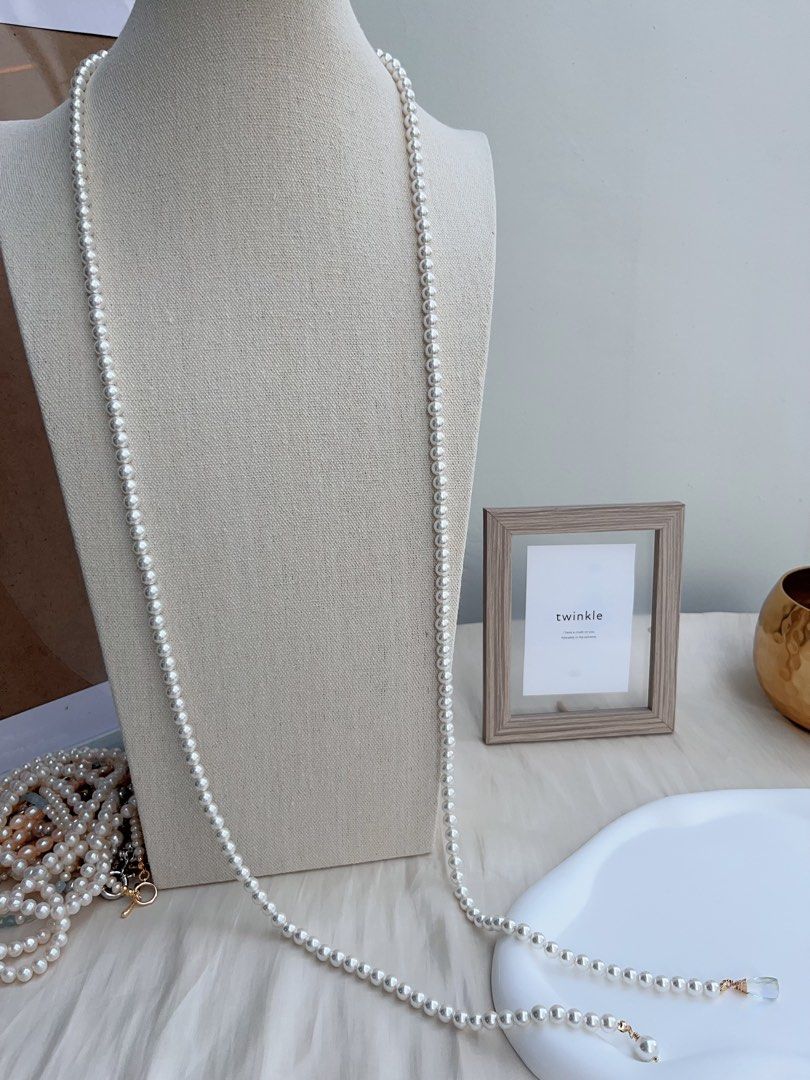 #PN661 Swarovski Artificial Pearl Necklace | Super Long 118cm Sweater Necklace | Multiple Way of Wearing | Open Ending