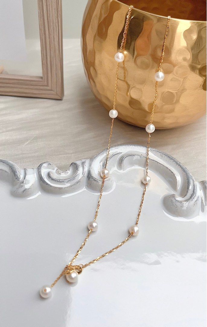 #PN672 Freshwater Pearl Necklace| Star Sky Design| Adjustable Length | Classic Eternity