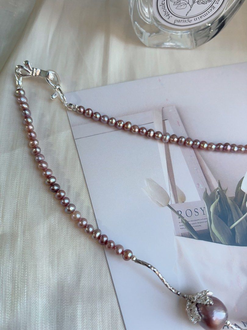 #PN682 [Floral Series] Freshwater Pearl Necklace | 14-15mm Big Avocado Shade Edison Pearls| Big Fishtail Baroque Pearl | Original Design| We Deserve All Good Things