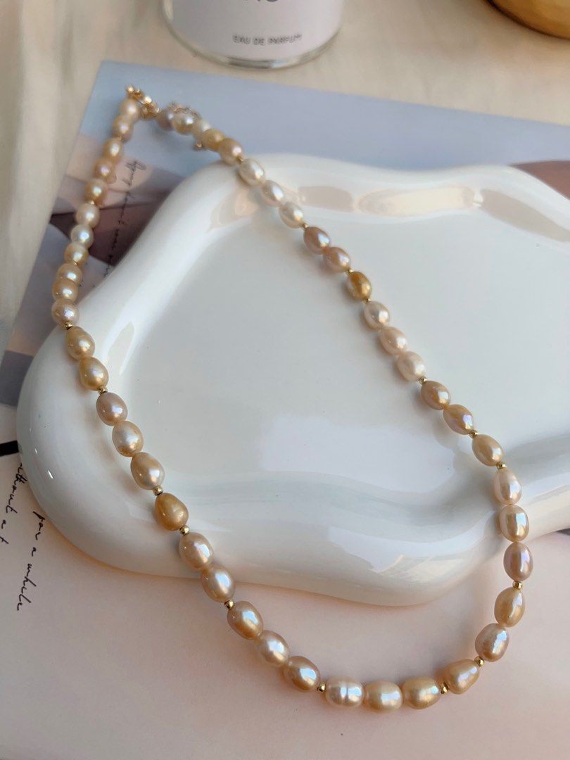 #PN686 Freshwater Pearl Necklace | Baroque Pearl Pendant Chain Necklace | Superb Lustre| Perfect For Stacking Wearing