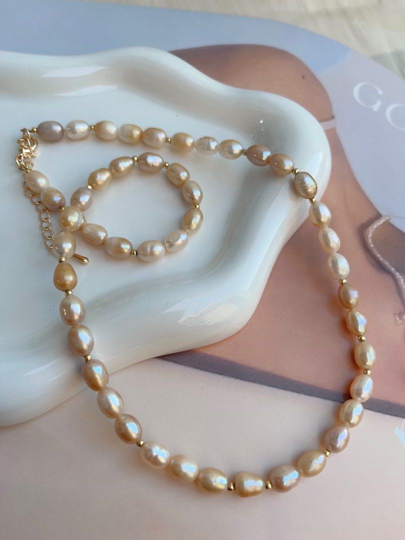 #PN686 Freshwater Pearl Necklace | Baroque Pearl Pendant Chain Necklace | Superb Lustre| Perfect For Stacking Wearing