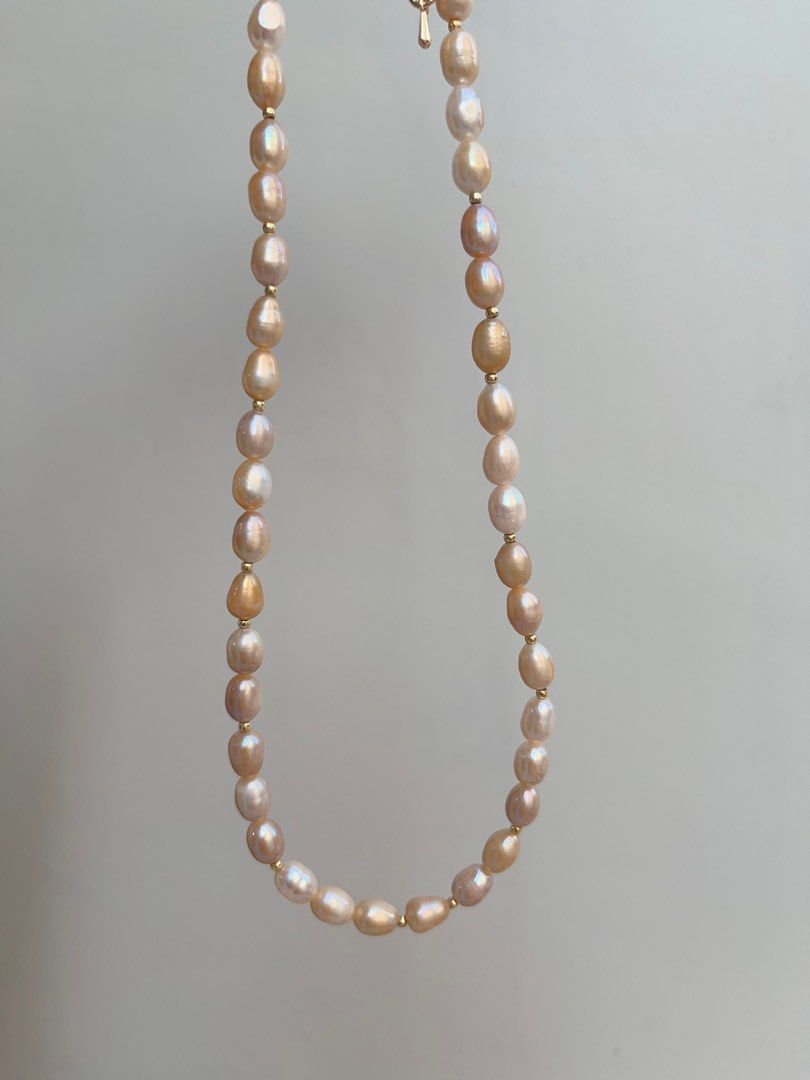 #PN685 Freshwater Pearl Necklace | Rare Light Golden Colour | Unconscious Royalties