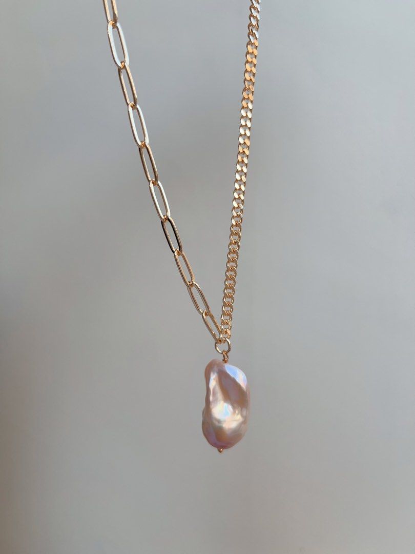 #PN685 Freshwater Pearl Necklace | Rare Light Golden Colour | Unconscious Royalties