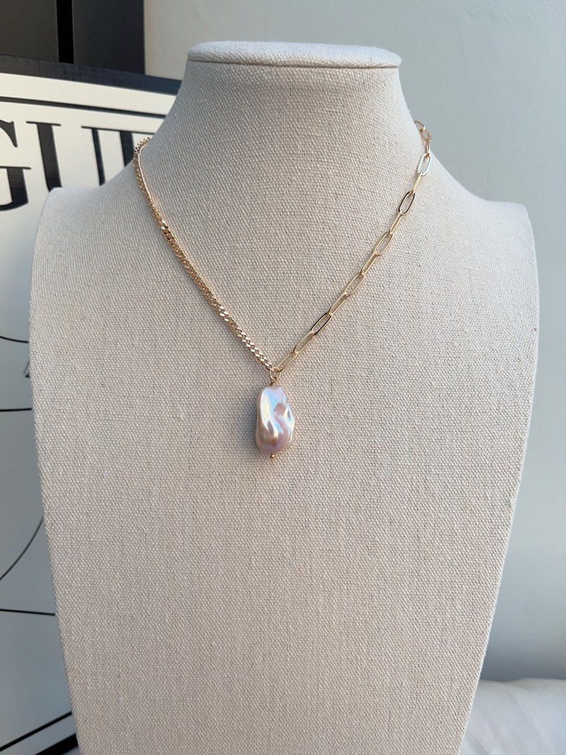 #PN685 Freshwater Pearl Necklace | Rare Light Golden Colour | Unconscious Royalties