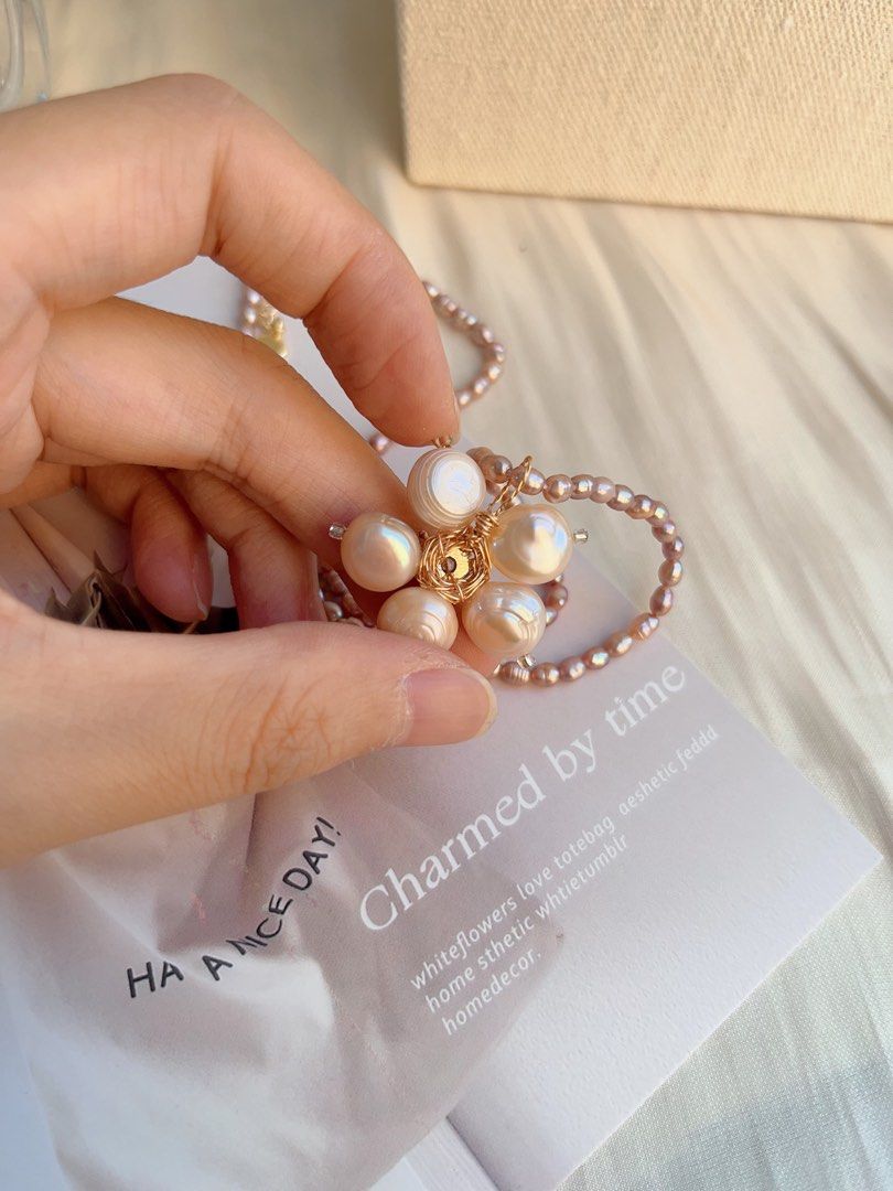 #PN687 Freshwater Pearl Necklace | Sunflower Pearl Design| Baby Purple Baroque Pearl |Removable Pendant |Lustrous | Handmade| Life Needs Sunshine