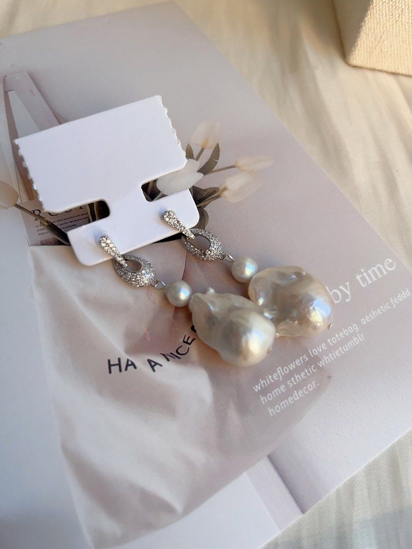 #PN693 Freshwater Pearl Necklace & Earrings Set | Big Fishtail Baroque Pearls| Lustrous| S925 Silver Needle |THE Baroque Necklace |Had to Have It