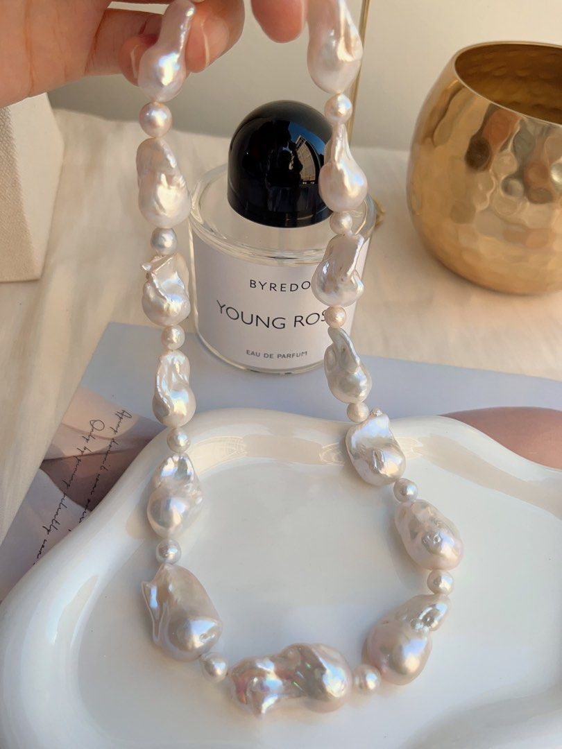 #PN693 Freshwater Pearl Necklace & Earrings Set | Big Fishtail Baroque Pearls| Lustrous| S925 Silver Needle |THE Baroque Necklace |Had to Have It