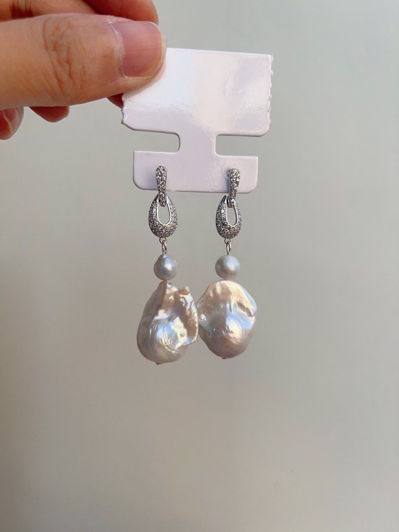 #PN693 Freshwater Pearl Necklace & Earrings Set | Big Fishtail Baroque Pearls| Lustrous| S925 Silver Needle |THE Baroque Necklace |Had to Have It