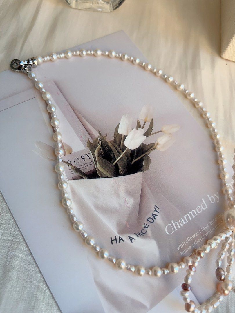 #PN696 Freshwater Pearl Necklace | Big Double Layer Pearl Bowknot| The Little Girl Inside