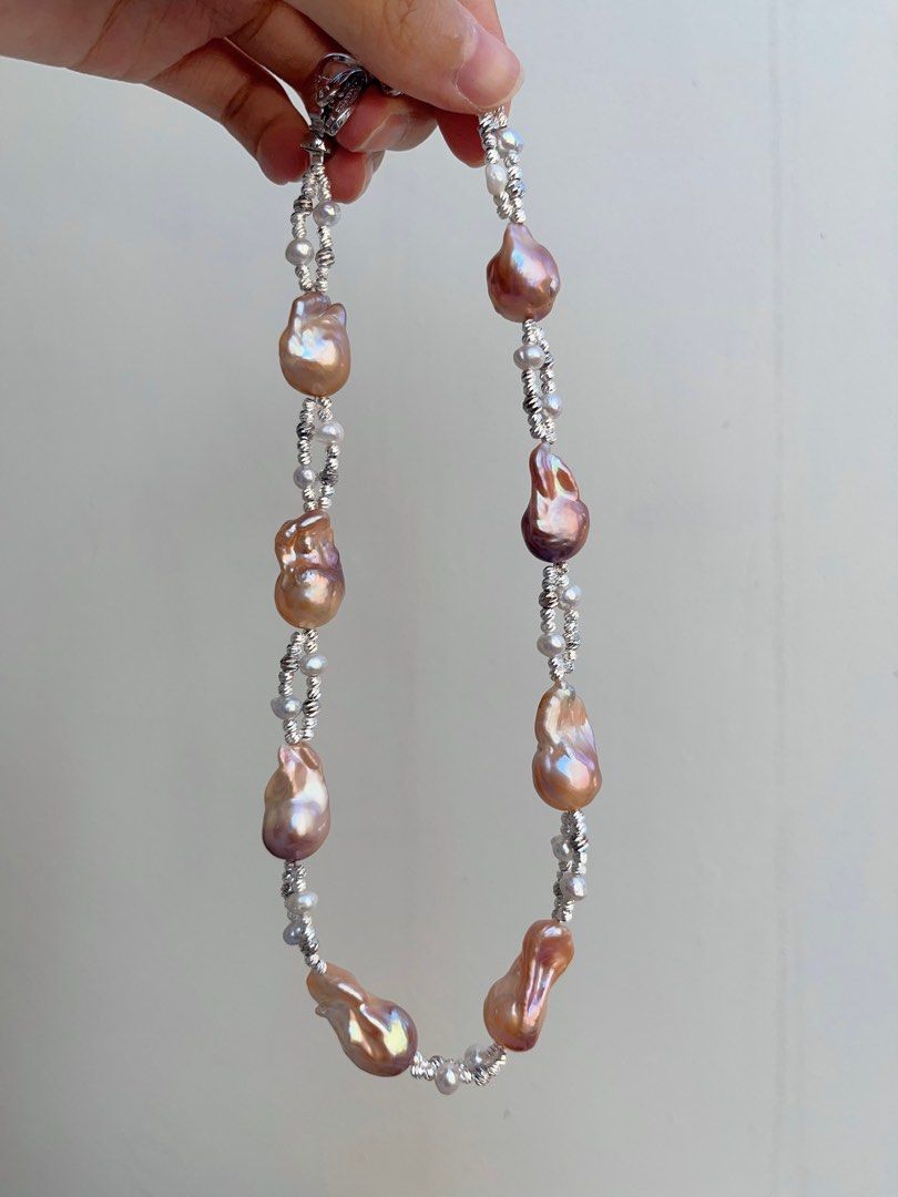 #PN700 Freshwater Pearl Necklace | Double-layer| Lustrous Champagne Golden Lustre Fishtail Baroque | Today is the Day