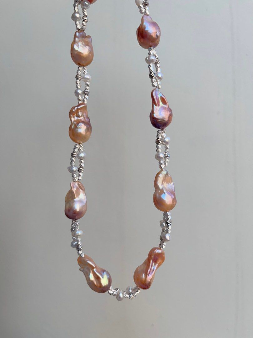 #PN700 Freshwater Pearl Necklace | Double-layer| Lustrous Champagne Golden Lustre Fishtail Baroque | Today is the Day