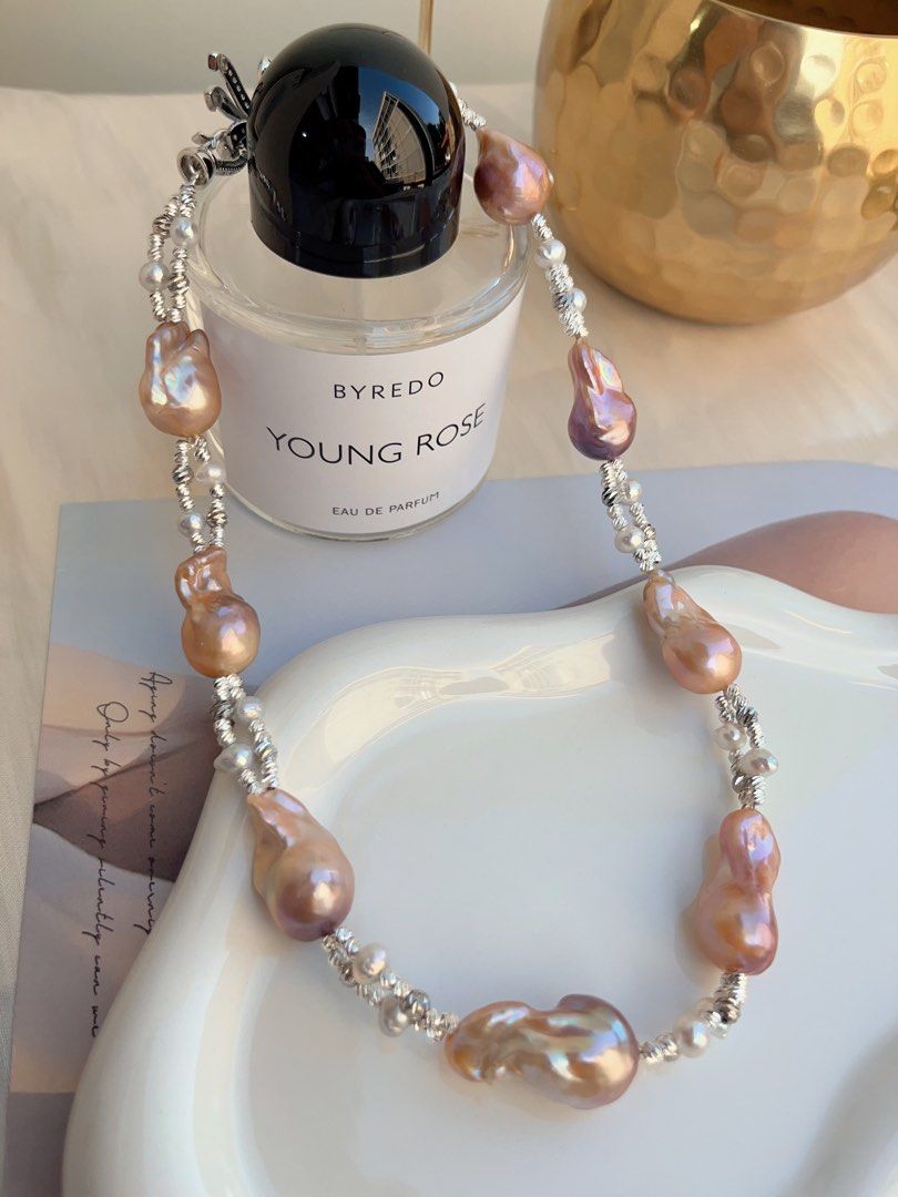 #PN700 Freshwater Pearl Necklace | Double-layer| Lustrous Champagne Golden Lustre Fishtail Baroque | Today is the Day