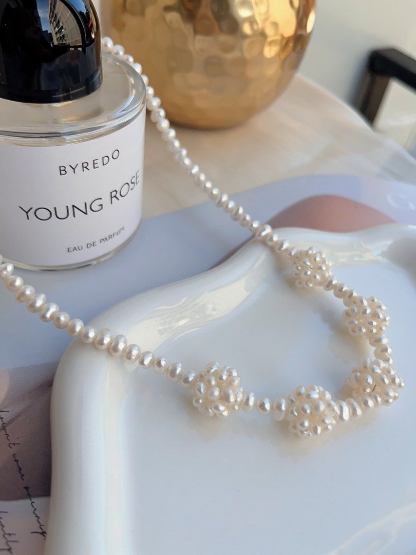 #PN701 Freshwater Pearl Necklace | Pearl Ball Flower | Baby Baroque Pearl | Go with Style