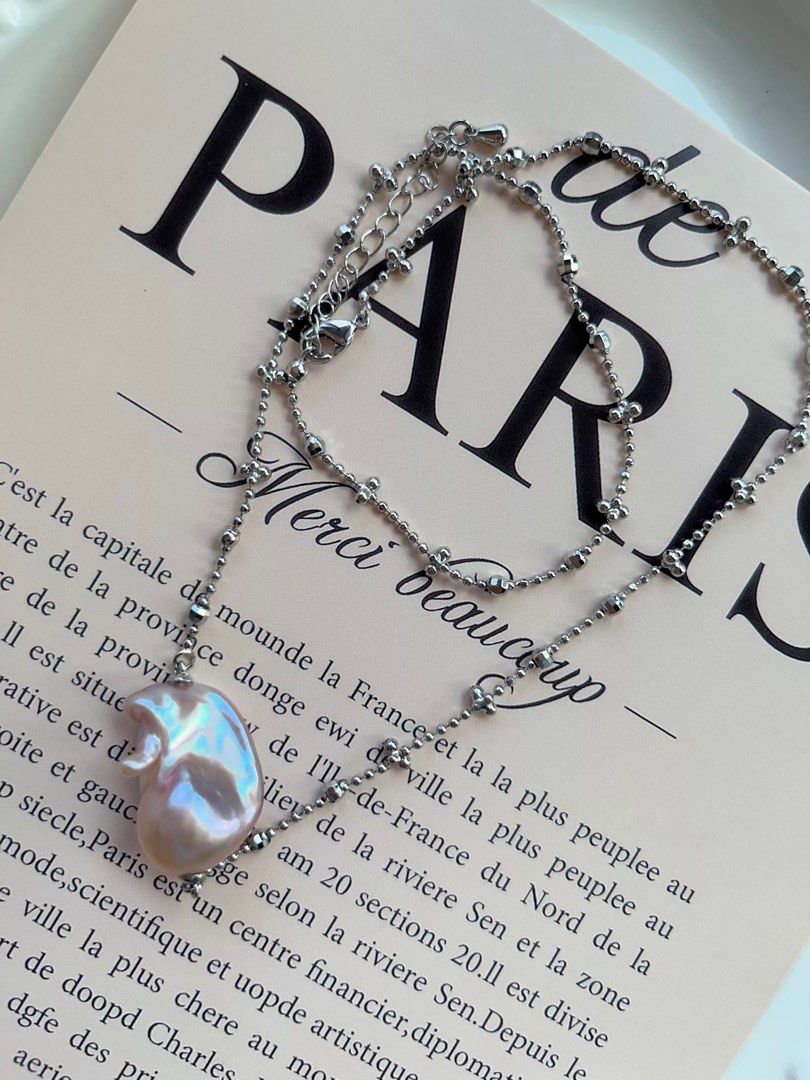 #PN711 Star ⭐️ Baroque Pearl Necklace | Freshwater Pearl | Baby Pearl| Cute Shape Big Fishtail Baroque | Simplicity | Low-key Stylist| 2 Pieces Set