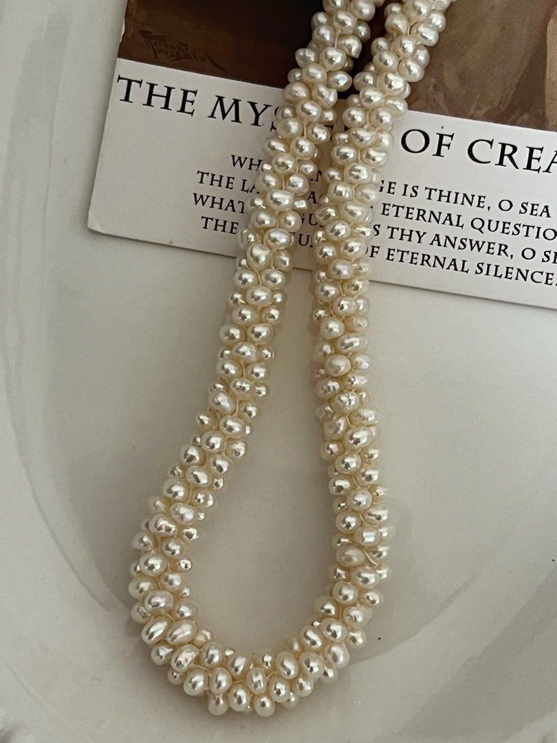 #PN729 Caterpillar Necklace | Freshwater Pearl Necklace | Braided Baby Baroque | Nature Worship