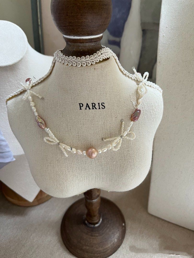 #PN792 Freshwater Pearl Necklace | Mini Bow Tie Design| Purple Irregular “Stone”| Edison Pearl| Super Mini 1mm Baby Pearl| Jewelry That Works Overtime