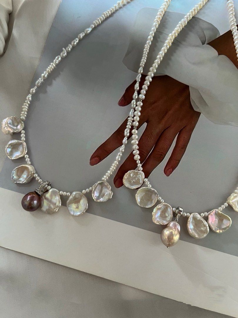#PN795 Freshwater Pearl Necklace | Baby Pearl | Unified Shape Petal | Removable Pendant | Lustrous | The Piece Everyone Wants