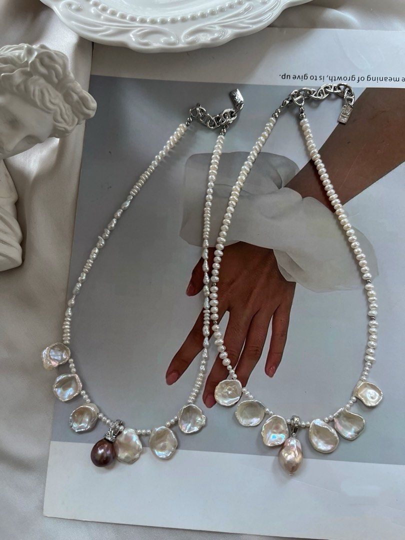 #PN795 Freshwater Pearl Necklace | Baby Pearl | Unified Shape Petal | Removable Pendant | Lustrous | The Piece Everyone Wants