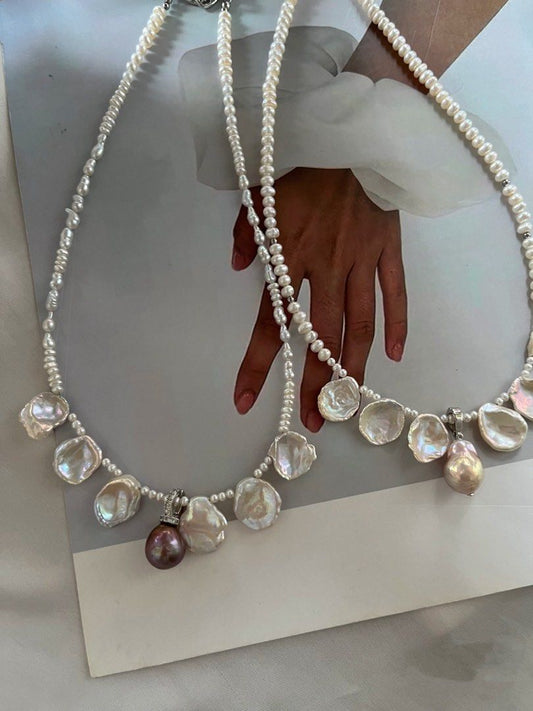 #PN795 Freshwater Pearl Necklace | Baby Pearl | Unified Shape Petal | Removable Pendant | Lustrous | The Piece Everyone Wants