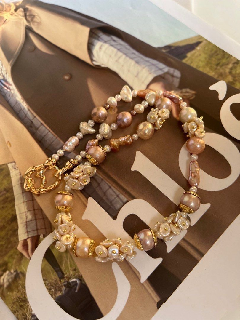 #PN800 [Floral Series] Freshwater Pearl Necklace | Edison Pearl | Lustrous Petals | Silver Stone Pearl | Jewelry Goals, Achieved