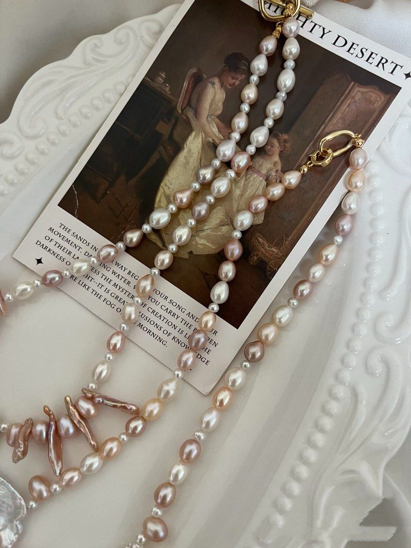 #PN801 Freshwater Pearl Necklace | Tribe Style|Candy Rice Pearl | Lute| “Egg”|Huge Lustrous Petals | Truly Unmissable Sparkle