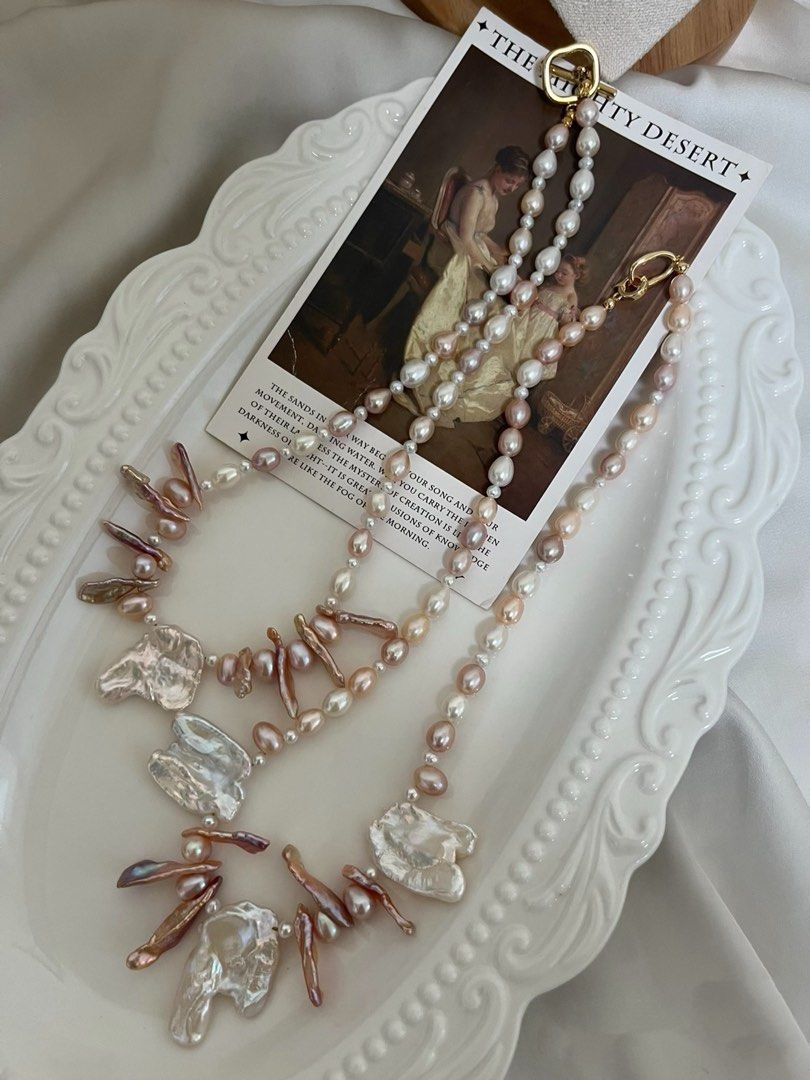 #PN801 Freshwater Pearl Necklace | Tribe Style|Candy Rice Pearl | Lute| “Egg”|Huge Lustrous Petals | Truly Unmissable Sparkle