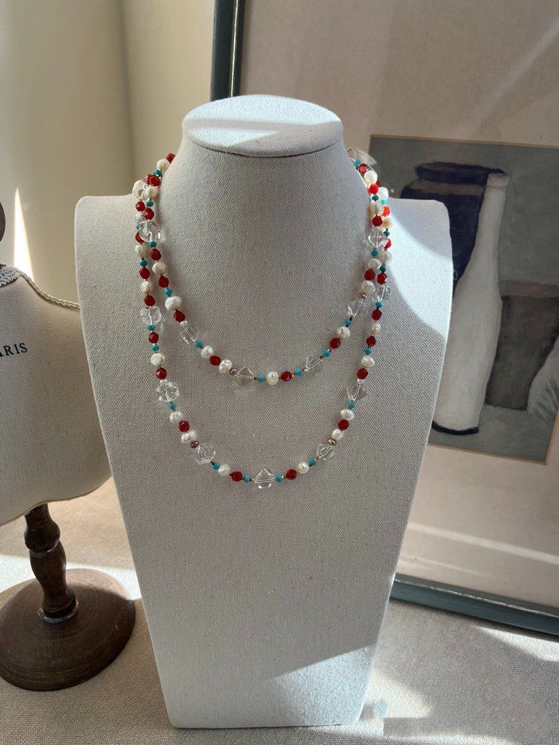 #PN802 Freshwater Pearl Necklace | Dragon Scale Baroque Pearl | Agate| Faceted Clear Quartz | You’ll Wear It Constantly