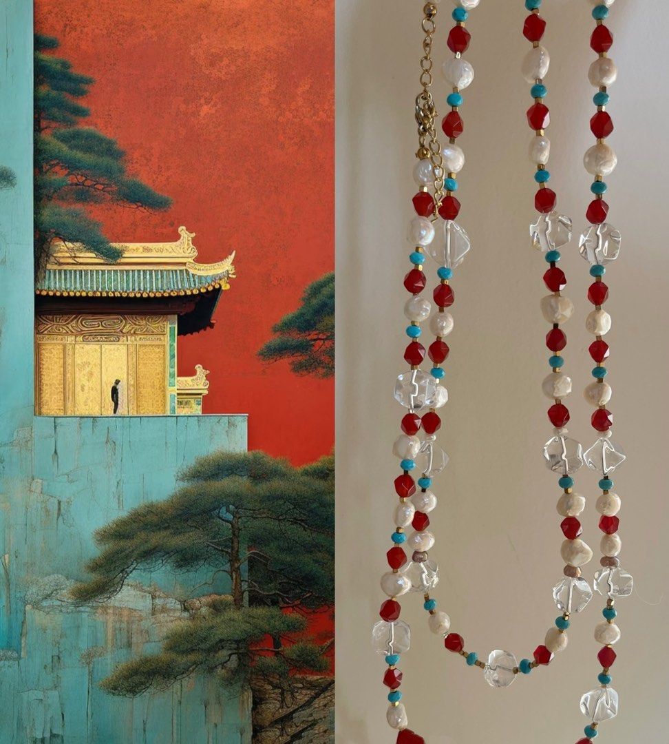 #PN802 Freshwater Pearl Necklace | Dragon Scale Baroque Pearl | Agate| Faceted Clear Quartz | You’ll Wear It Constantly