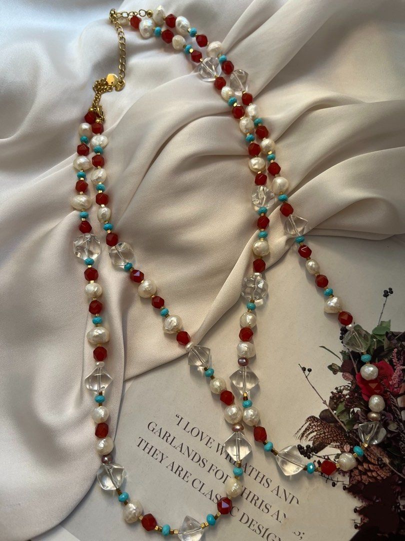 #PN802 Freshwater Pearl Necklace | Dragon Scale Baroque Pearl | Agate| Faceted Clear Quartz | You’ll Wear It Constantly