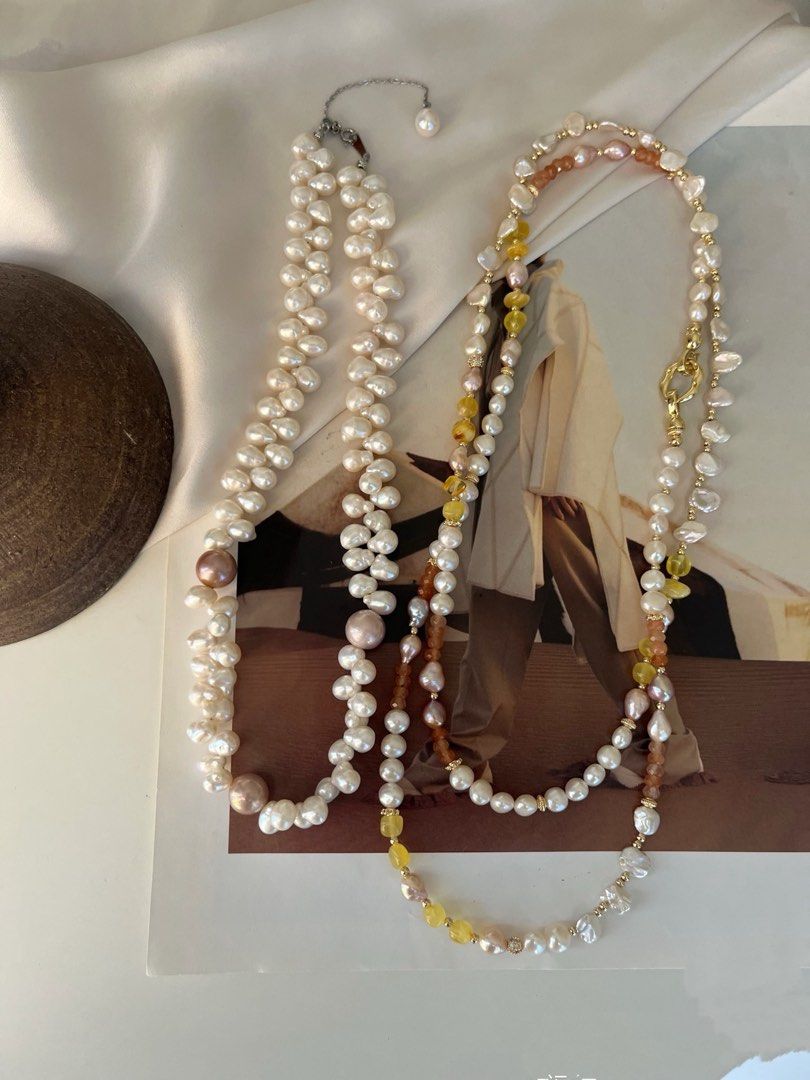 #PN807 Freshwater Pearl Necklace | Multi Wearing Long Sweater Necklace |10-11mm Edison Lace Pearl Necklace | Petals| Flawless Finish, Every Time