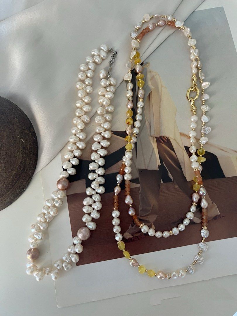 #PN807 Freshwater Pearl Necklace | Multi Wearing Long Sweater Necklace |10-11mm Edison Lace Pearl Necklace | Petals| Flawless Finish, Every Time