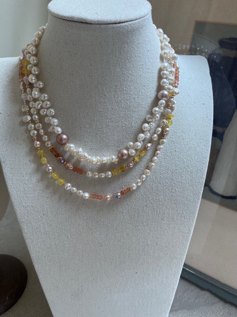 #PN807 Freshwater Pearl Necklace | Multi Wearing Long Sweater Necklace |10-11mm Edison Lace Pearl Necklace | Petals| Flawless Finish, Every Time