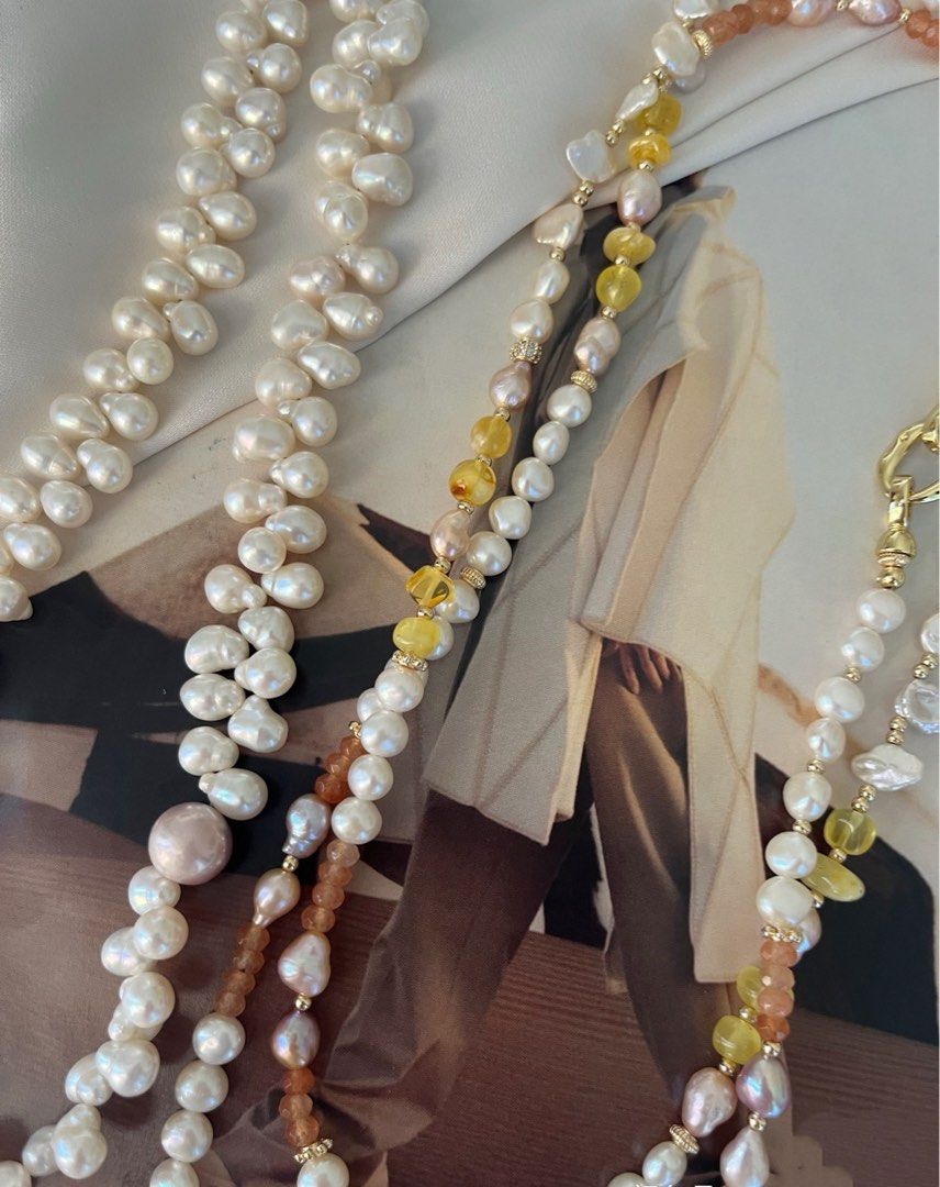 #PN807 Freshwater Pearl Necklace | Multi Wearing Long Sweater Necklace |10-11mm Edison Lace Pearl Necklace | Petals| Flawless Finish, Every Time