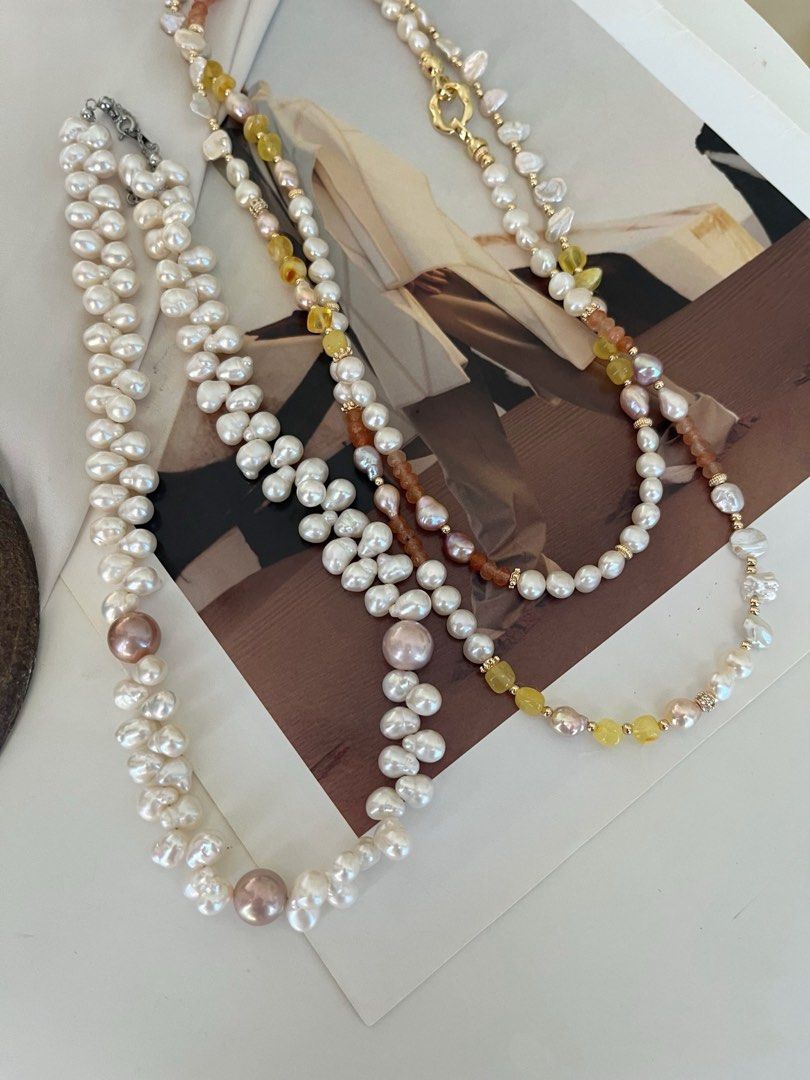 #PN807 Freshwater Pearl Necklace | Multi Wearing Long Sweater Necklace |10-11mm Edison Lace Pearl Necklace | Petals| Flawless Finish, Every Time