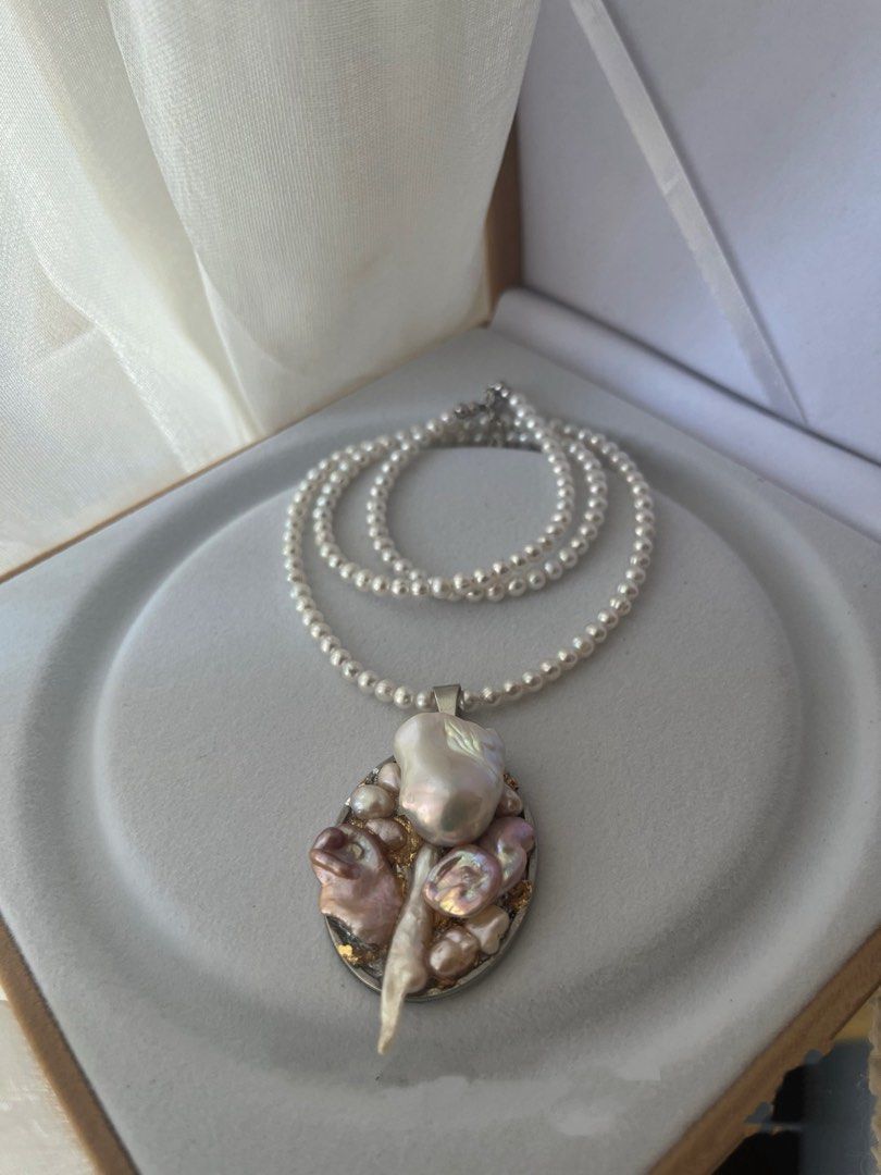 #PN808 Freshwater Pearl Necklace | Pearl Frame 🖼️ Pendant | Long Baby Pearl Necklace | Can Wear Alone| Jewelry Worth Repeating