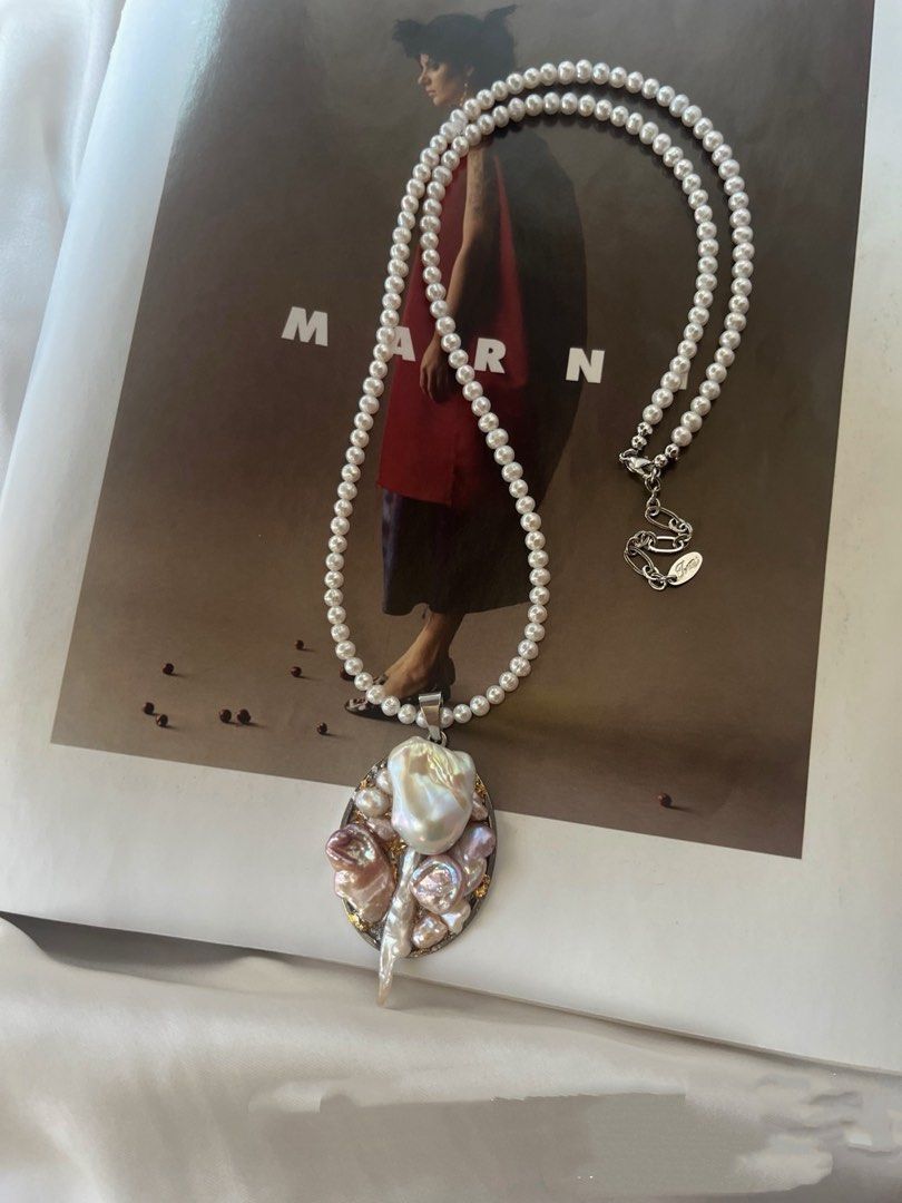 #PN808 Freshwater Pearl Necklace | Pearl Frame 🖼️ Pendant | Long Baby Pearl Necklace | Can Wear Alone| Jewelry Worth Repeating