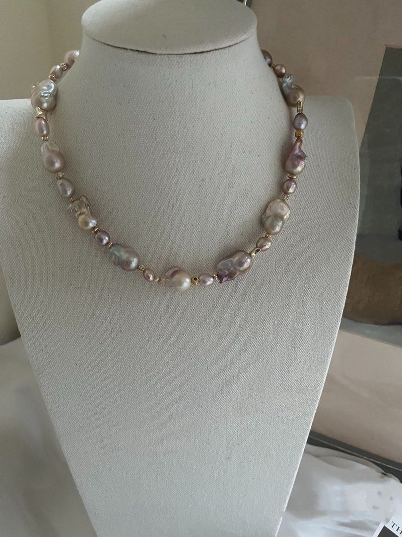 #PN810 Freshwater Pearl Necklace | Vintage Shade Small Fishtail Baroque | Lustrous | So Good, It Glows