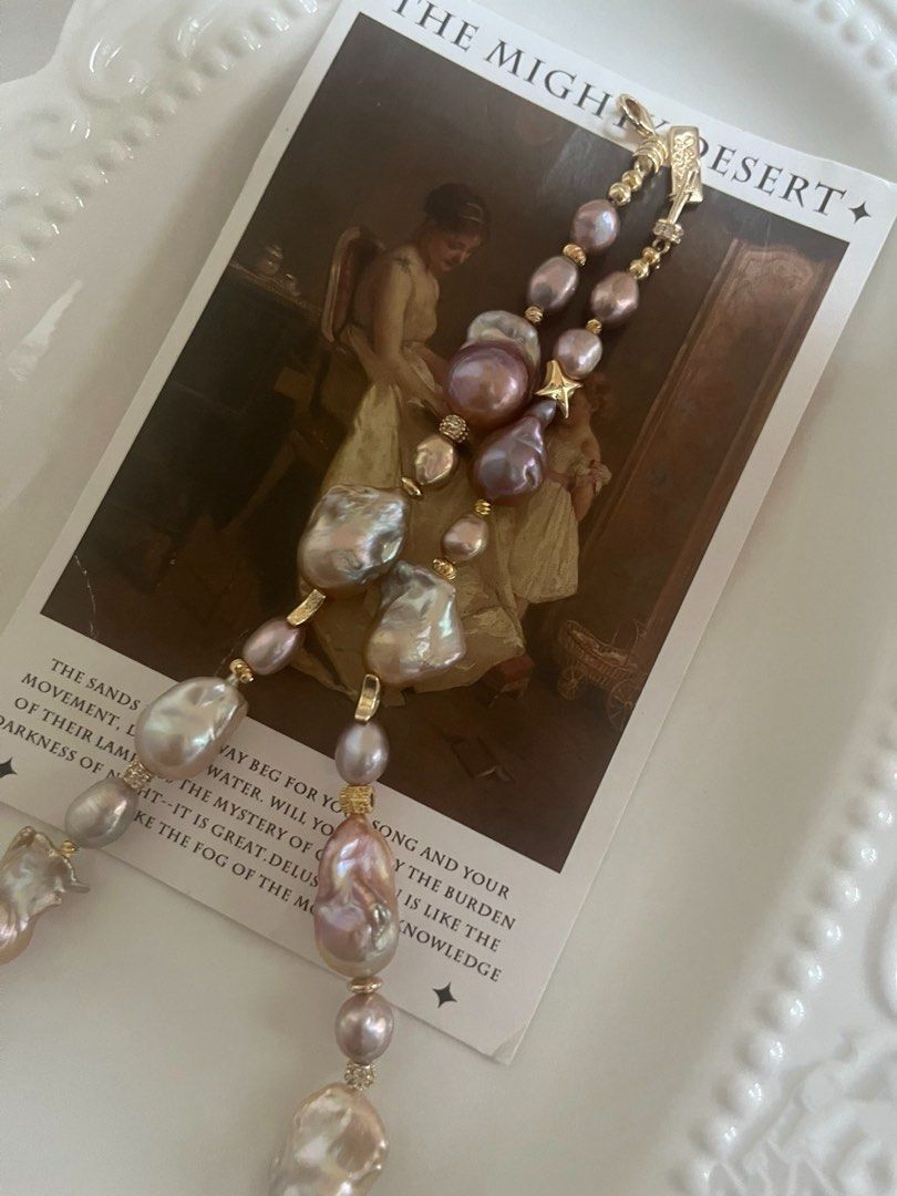 #PN810 Freshwater Pearl Necklace | Vintage Shade Small Fishtail Baroque | Lustrous | So Good, It Glows
