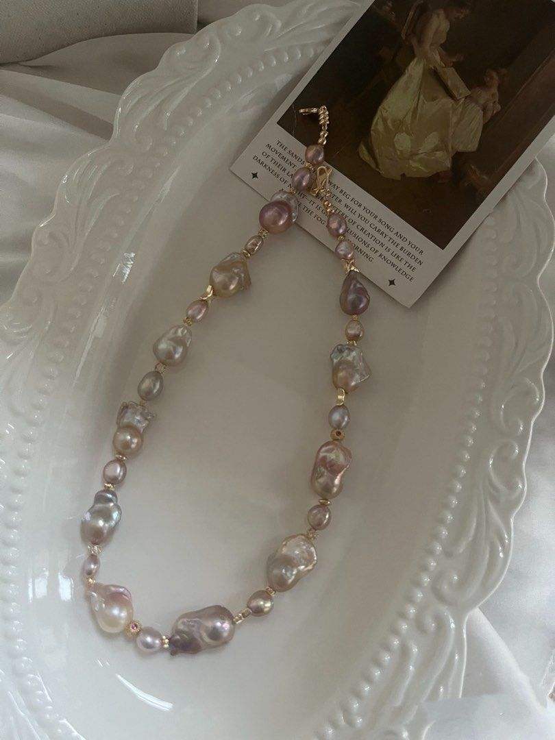 #PN810 Freshwater Pearl Necklace | Vintage Shade Small Fishtail Baroque | Lustrous | So Good, It Glows