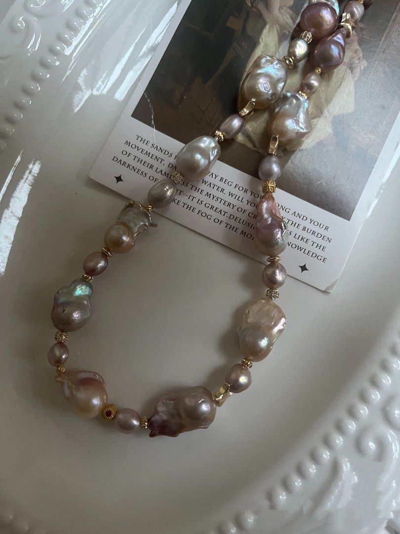 #PN810 Freshwater Pearl Necklace | Vintage Shade Small Fishtail Baroque | Lustrous | So Good, It Glows