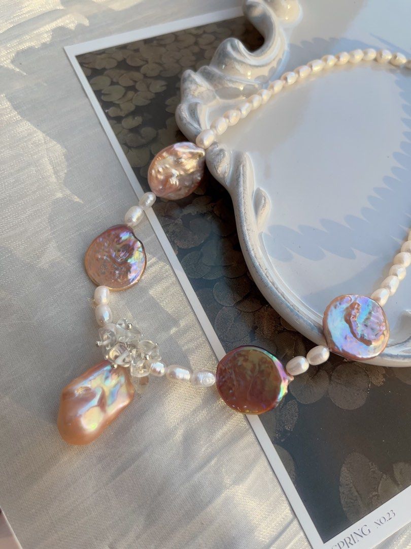 #PN830 [Customer Appreciation] [Sale] Freshwater Pearl Necklace | Big Coin Pearl| Fishtail Baroque | Lustrous | Seriously Sleek, Totally You