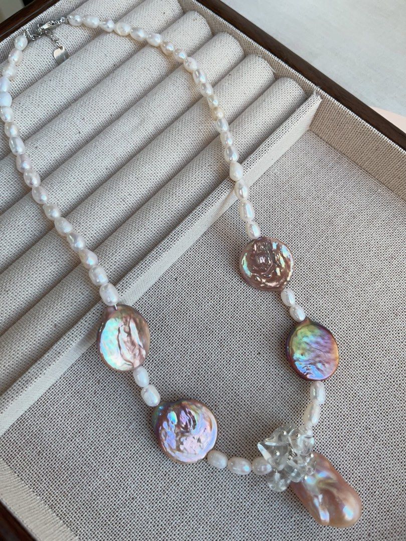 #PN830 [Customer Appreciation] [Sale] Freshwater Pearl Necklace | Big Coin Pearl| Fishtail Baroque | Lustrous | Seriously Sleek, Totally You