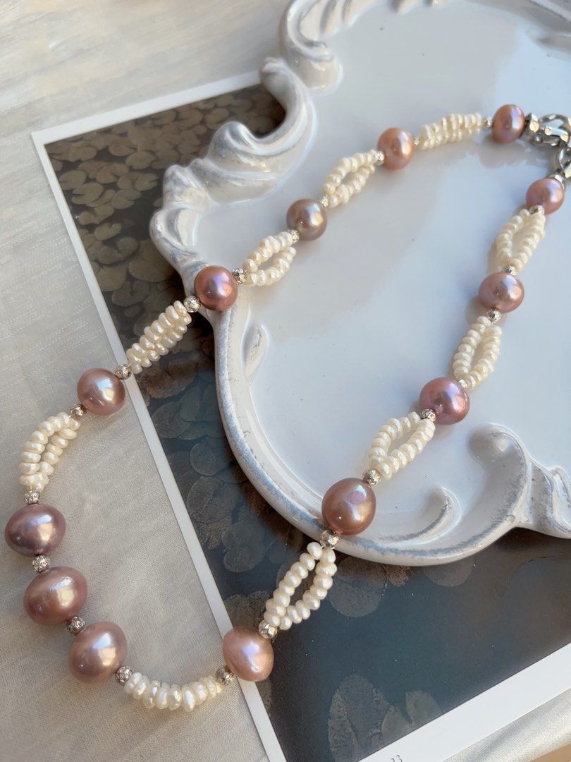 #PN831 [Customer Appreciation] [Sale] Freshwater Pearl Necklace | Double-layer | 12mm Lustrous Purple Baroque | Natural Flaws | The Secret to Every Outfit