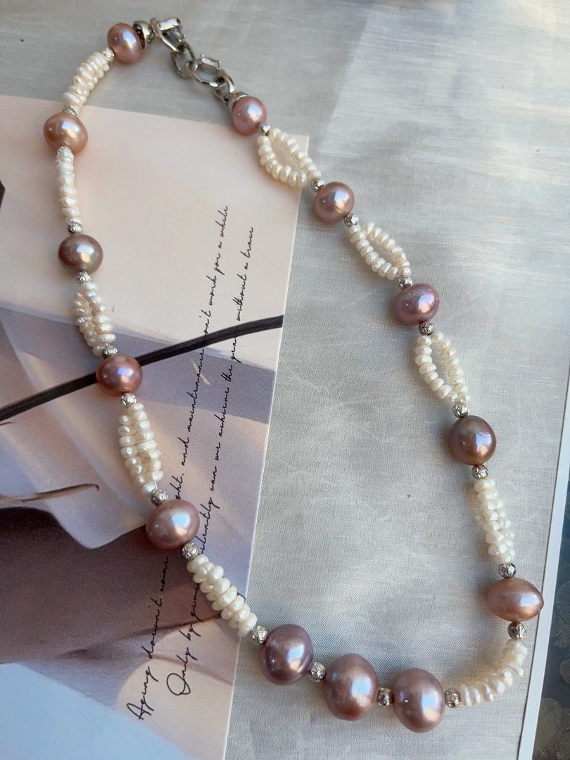 #PN831 [Customer Appreciation] [Sale] Freshwater Pearl Necklace | Double-layer | 12mm Lustrous Purple Baroque | Natural Flaws | The Secret to Every Outfit