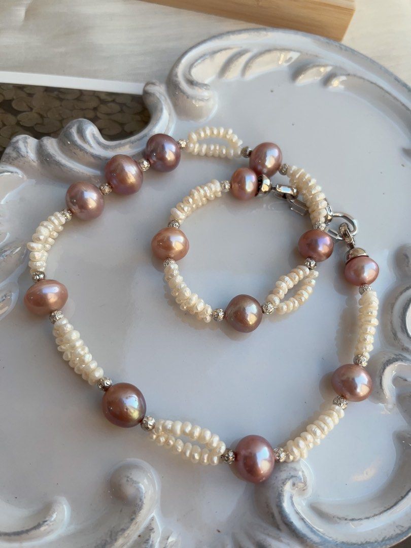 #PN831 [Customer Appreciation] [Sale] Freshwater Pearl Necklace | Double-layer | 12mm Lustrous Purple Baroque | Natural Flaws | The Secret to Every Outfit