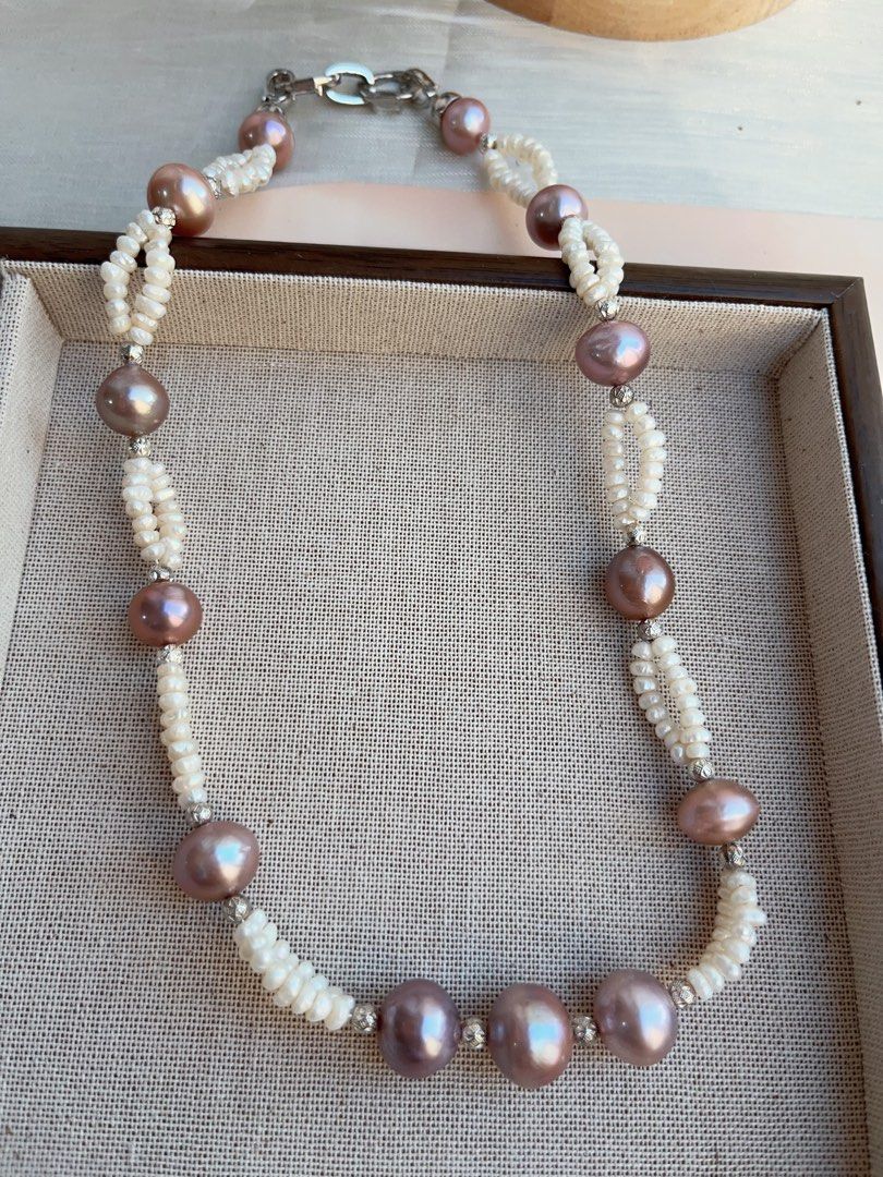 #PN831 [Customer Appreciation] [Sale] Freshwater Pearl Necklace | Double-layer | 12mm Lustrous Purple Baroque | Natural Flaws | The Secret to Every Outfit